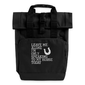 Pferd - Hufeisen - Pferdesprüche - Geschenke - Rolltop Rucksack mit zwei Griffen - Schwarz - Vorne