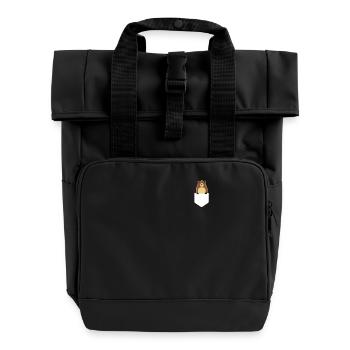 Pocket Groundhog Waldmurmeltier Vorhersage Ground-Hog - Rolltop Rucksack mit zwei Griffen - Schwarz - Vorne
