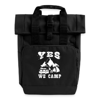 Oui, nous pouvons camper uhhh! Oui nous campons - Sac à dos Roll Top à deux anses - noir - Devant