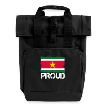 Pride flag flag home origin Suriname png - Roll Top Backpack with Two Handles - black - Front