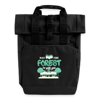 Forest nature ranger - Roll Top Backpack with Two Handles - black - Front