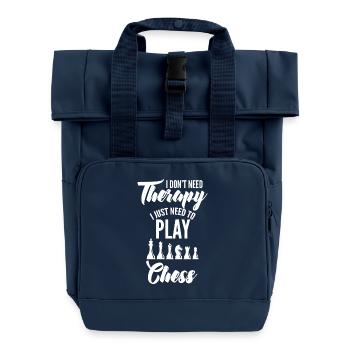 Echecs - Echecs - Echecs - Thérapie - Sac à dos Roll Top à deux anses - bleu marine - Devant