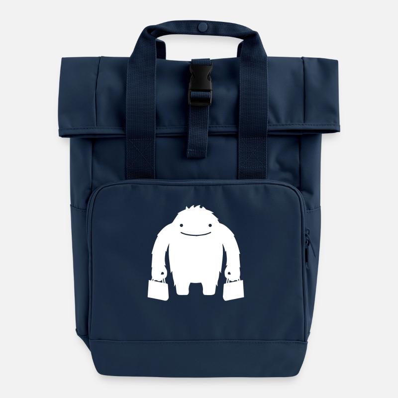 monster - Roll Top Backpack with Two Handles - navy
