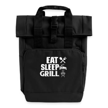 BBQ Grill - Rolltop Rucksack mit zwei Griffen - Schwarz - Vorne