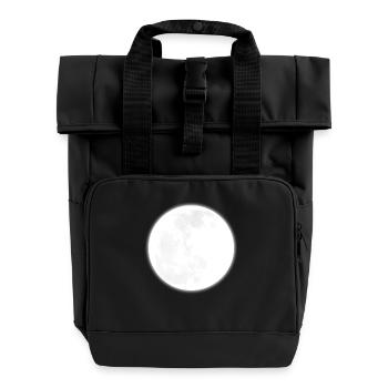 Full Moon - Roll Top Backpack with Two Handles - black - Front