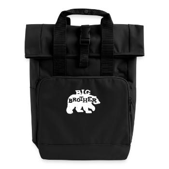 Grand frère ours Big Brother cadeau - Sac à dos Roll Top à deux anses - noir - Devant
