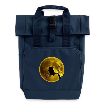 Eule - Rolltop Rucksack mit zwei Griffen - Navy - Vorne
