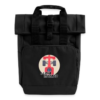 Monaco - Rolltop Rucksack mit zwei Griffen - Schwarz - Vorne