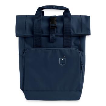 Flûte de poche de musique de poche cadeau - Sac à dos Roll Top à deux anses - bleu marine - Devant