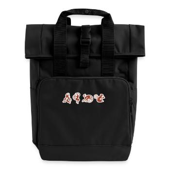 Monkey circus monkey funny design graphic - Roll Top Backpack with Two Handles - black - Front