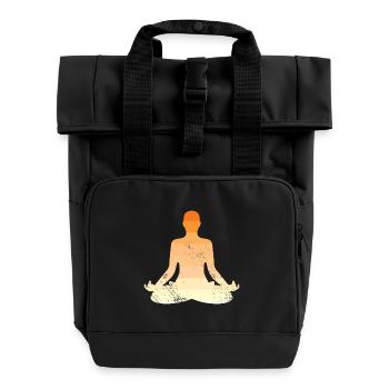 Yoga Meditation Pilates Wellness Spirit - Roll Top Backpack with Two Handles - black - Front