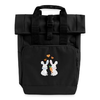 Lapins mignons - Sac à dos Roll Top à deux anses - noir - Devant
