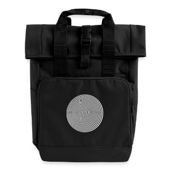 kreis illusion hypnose optische Täuschung lsd part - Rolltop Rucksack mit zwei Griffen - Schwarz - Vorne