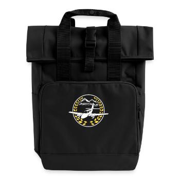 plane - Roll Top Backpack with Two Handles - black - Front