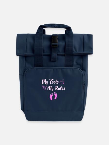 Fußpflege Nagelpflege - Rolltop Rucksack mit zwei Griffen - Navy