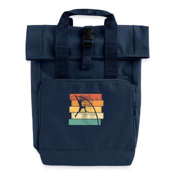 Stabhochsprung Leichtathletik Retro - Rolltop Rucksack mit zwei Griffen - Navy - Vorne