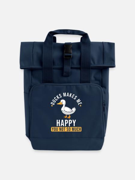 Enten Spruch lustig - Rolltop Rucksack mit zwei Griffen - Navy