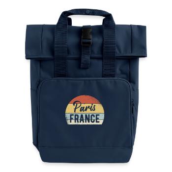 Paris France Tenue - Sac à dos Roll Top à deux anses - bleu marine - Devant