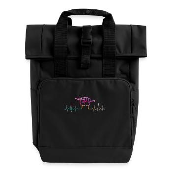 Draughtsman Drawing Pen - Roll Top Backpack with Two Handles - black - Front
