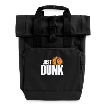 Just Dunk Basketball Amerika USA Fans - Rolltop Rucksack mit zwei Griffen - Schwarz - Vorne