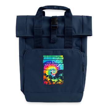 Africa Safari Savannah - Roll Top Backpack with Two Handles - navy - Front