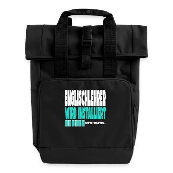 Englischlehrer wird installiert - Rolltop Rucksack mit zwei Griffen - Schwarz - Vorne