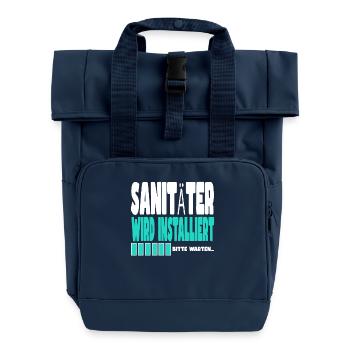 Sanitäter wird installiert - Rolltop Rucksack mit zwei Griffen - Navy - Vorne