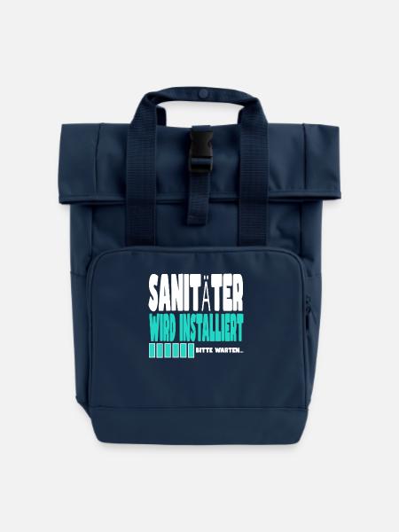 Sanitäter wird installiert - Rolltop Rucksack mit zwei Griffen - Navy