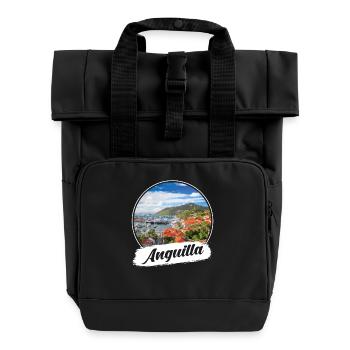Anguilla Souvenir - Roll Top Backpack with Two Handles - black - Front