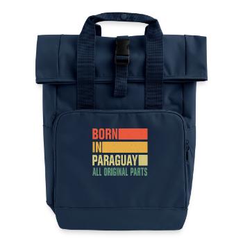 Born in Paraguay - Roll Top Backpack with Two Handles - navy - Front