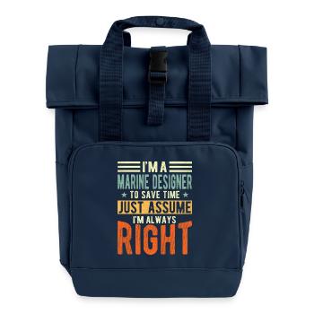 Marine Designer - Roll Top Backpack with Two Handles - navy - Front