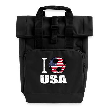 Hirsch Football - Roll Top Backpack with Two Handles - black - Front
