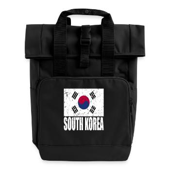Drapeau de la Corée du Sud - Sac à dos Roll Top à deux anses - noir - Devant