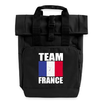 Team Frankreich Fußball - Rolltop Rucksack mit zwei Griffen - Schwarz - Vorne