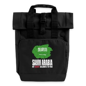 Saudi-arabien Fahne - Rolltop Rucksack mit zwei Griffen - Schwarz - Vorne