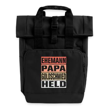 Gleisbauer Vater Ehemann Held - Rolltop Rucksack mit zwei Griffen - Schwarz - Vorne