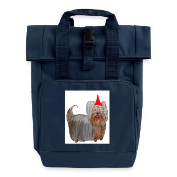 Yorkshire Terrier Weihnachten - Rolltop Rucksack mit zwei Griffen - Navy - Vorne
