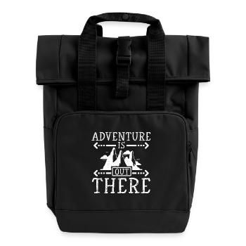 Adventure is out there, go travel - Roll Top Backpack with Two Handles - black - Front