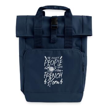 The coolest people on earth play french horn - Rolltop Rucksack mit zwei Griffen - Navy - Vorne