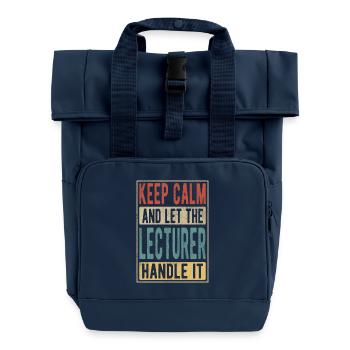 Lecturer Retro Gift - Roll Top Backpack with Two Handles - navy - Front