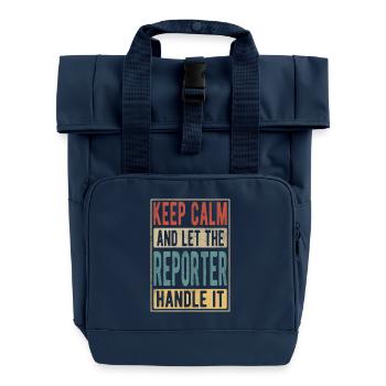 Reporter Retro Gift - Roll Top Backpack with Two Handles - navy - Front
