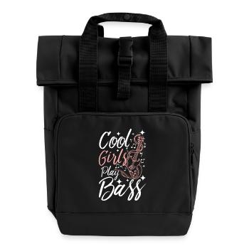 Cool girls play bass - Rolltop Rucksack mit zwei Griffen - Schwarz - Vorne
