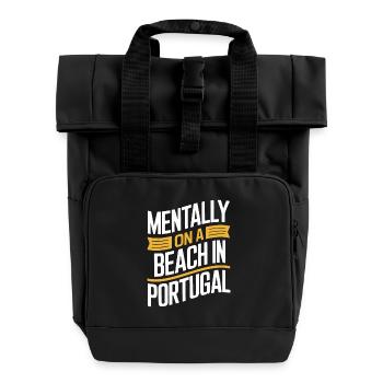 Souvenir Mentalement Sur Une Plage Au Portugal - Sac à dos Roll Top à deux anses - noir - Devant