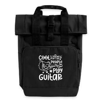 Cool people play guitar - Rolltop Rucksack mit zwei Griffen - Schwarz - Vorne