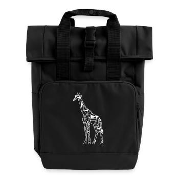 Geometrische Giraffe Kunstwerk - Rolltop Rucksack mit zwei Griffen - Schwarz - Vorne