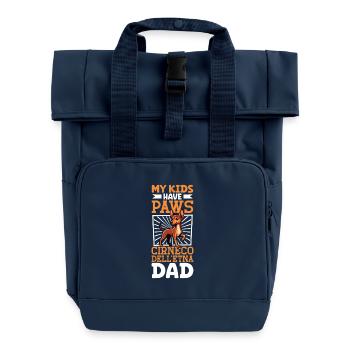 Cirneco dell'Etna Papa - Roll Top Backpack with Two Handles - navy - Front