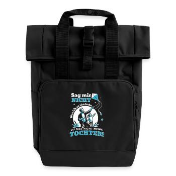 Papa und Tochter - Vater Sprüche für Vaterliebe - Rolltop Rucksack mit zwei Griffen - Schwarz - Vorne