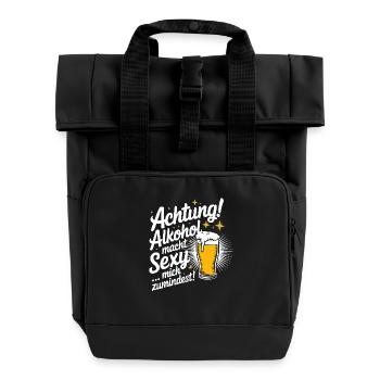 Mallorca Party Saying Father's Day - Roll Top Backpack with Two Handles - black - Front