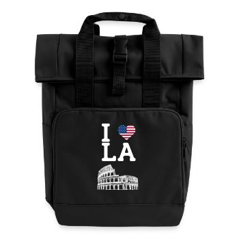 I Love LA American Flag Lover Los Angeles Cool - Rolltop Rucksack mit zwei Griffen - Schwarz - Vorne