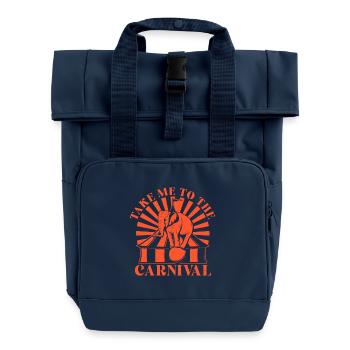 Take Me to Carneval Circus Performer Gift Idea - Roll Top Backpack with Two Handles - navy - Front